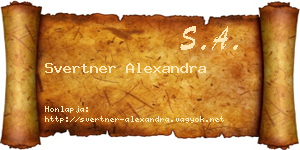 Svertner Alexandra névjegykártya